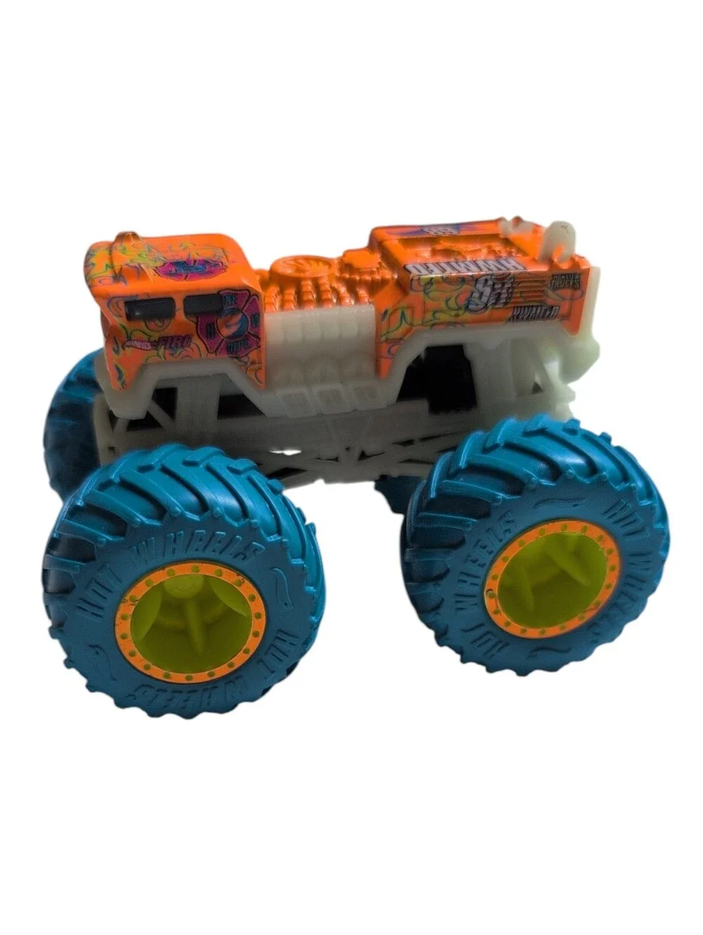 HOT WHEELS Orange 5 Alarm Glow In The Dark Monster Truck
